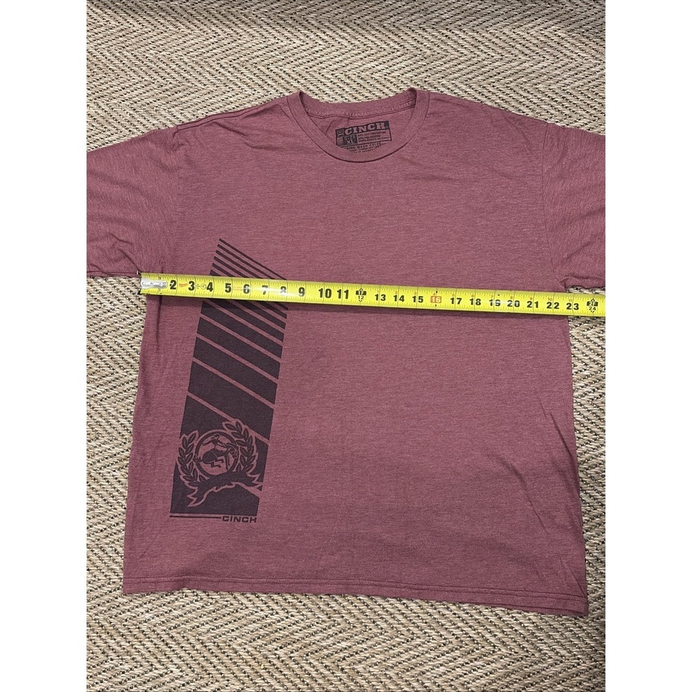 Cinch Authentic Classic Western Brand Maroon T-Shirt Mens  XL - Picture 8 of 9